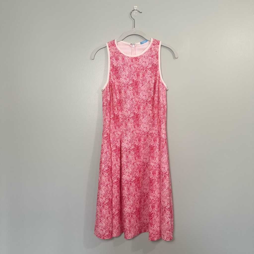 J. Mclaughlin Barbie Pink And White Sleevless Dress